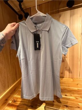 adidas Light Grey Women’s Short Sleeve Polo
